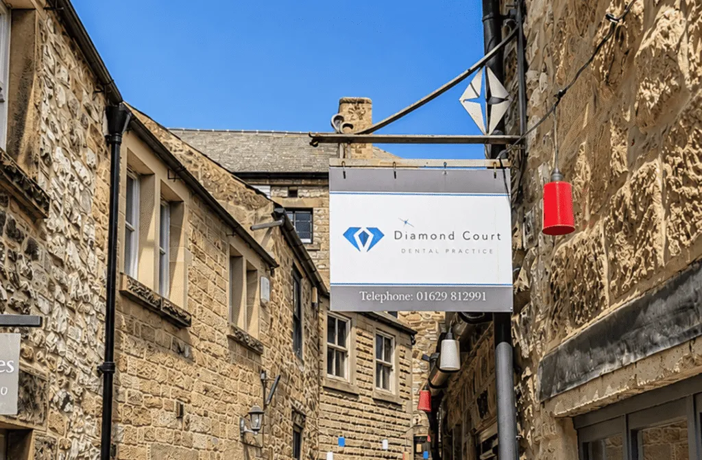 The Diamond Court sign on Water Street, Bakewell