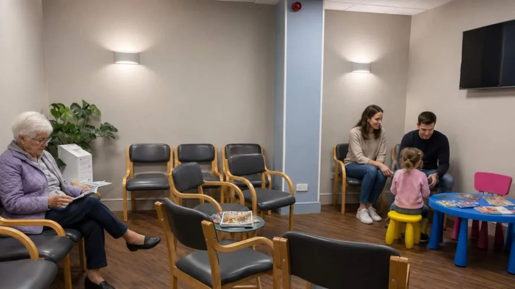 The waiting room at Diamond Court