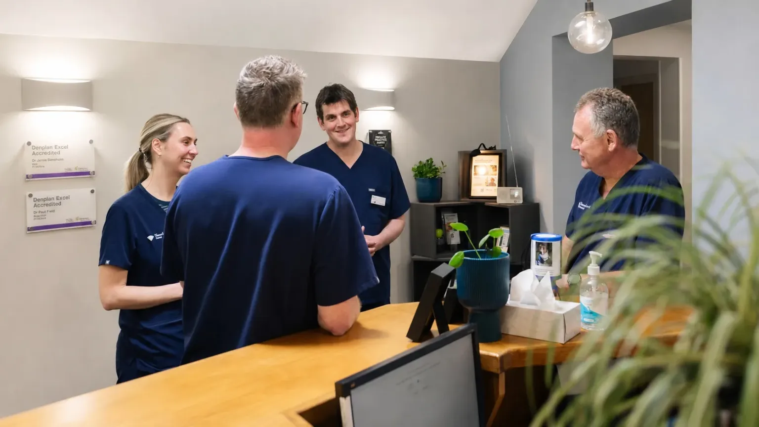 Four of the Diamond Court dentists together at reception
